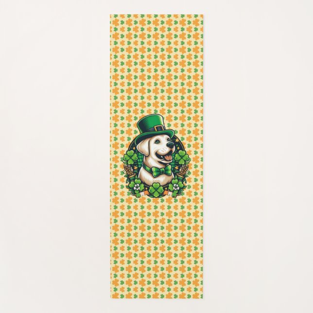 Saint Patrick's Day Cute Dog Yoga Mat (Front)