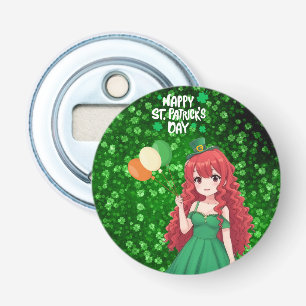 Saint Patrick's day cute, Irish anime lass  Bottle Opener