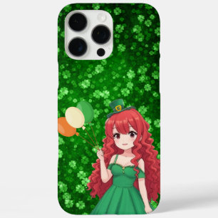  Saint Patrick's day cute, Irish anime lass  iPhone 16 Pro Max Case