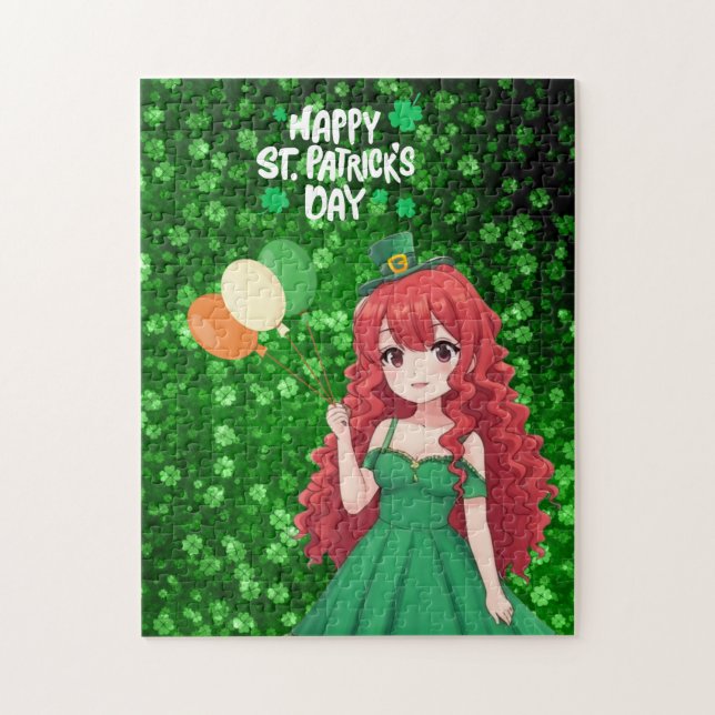  Saint Patrick's day cute, Irish anime lass  Jigsaw Puzzle (Vertical)