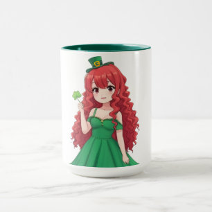 Saint Patrick's day cute, Irish anime lass Mug