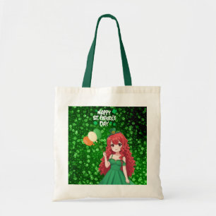  Saint Patrick's day cute, Irish anime lass  Tote Bag