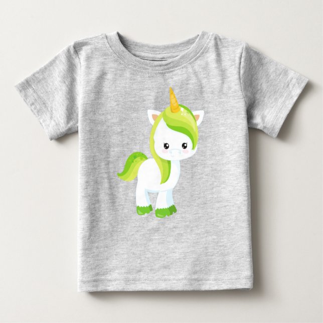Saint Patrick's Day, Cute Unicorn, Magic Unicorn Baby T-Shirt (Front)