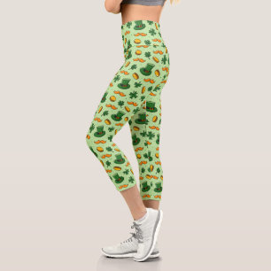 Saint Patrick's Day Doodle Capri Leggings