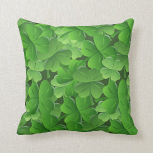 Saint Patricks Day Four Leaf Clover Irish Cushion