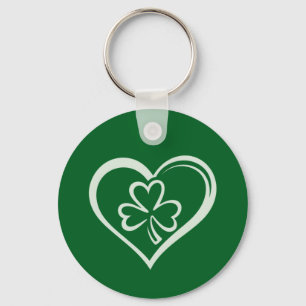 Saint Patrick's Day Funny Shamrock Heart Irish  Key Ring