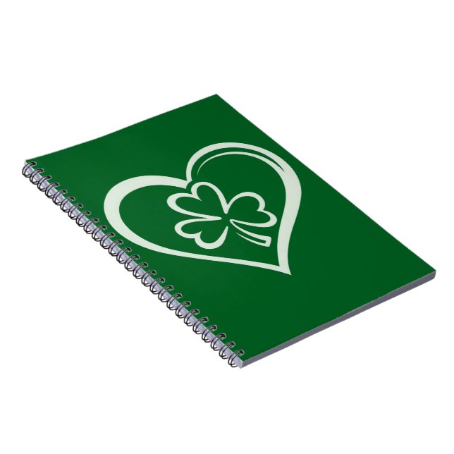 Saint Patrick's Day Funny Shamrock Heart Irish  Notebook (Right Side)
