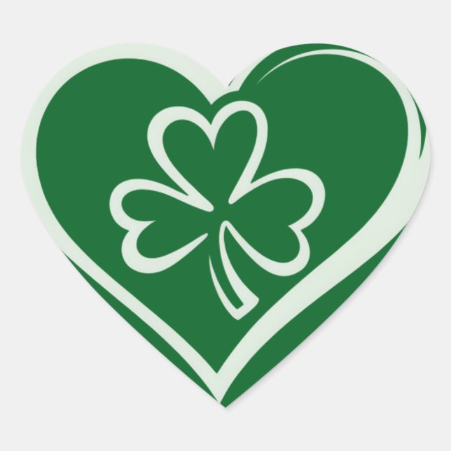 Saint Patrick's Day Funny Shamrock Heart Irish  Sticker (Front)