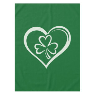 Saint Patrick's Day Funny Shamrock Heart Irish Tablecloth