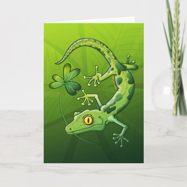 Saint Patrick's Day Gecko Card (Front)