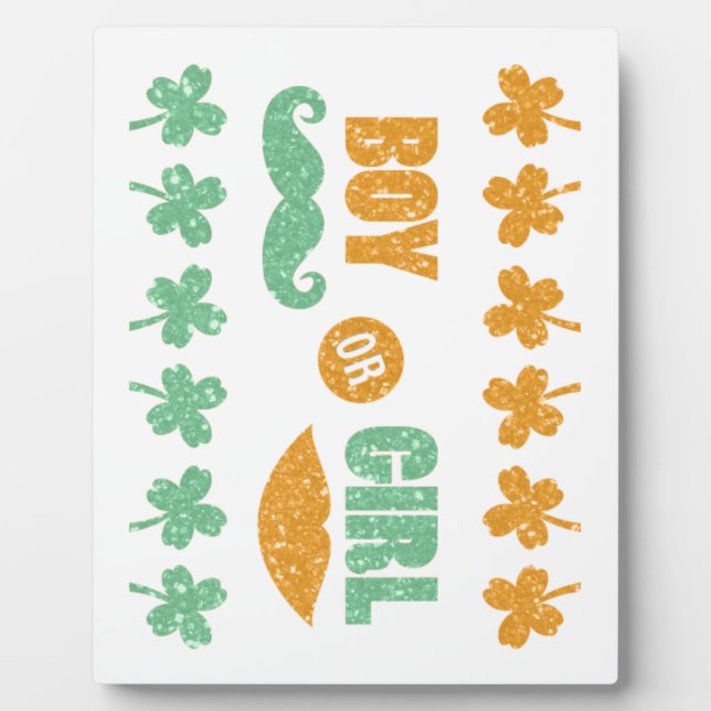 Saint Patrick's Day Gender Reveal Plaque (Front)