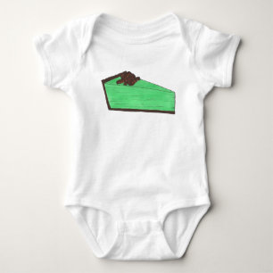 Saint Patrick's Day Green Grasshopper Pie Slice Baby Bodysuit