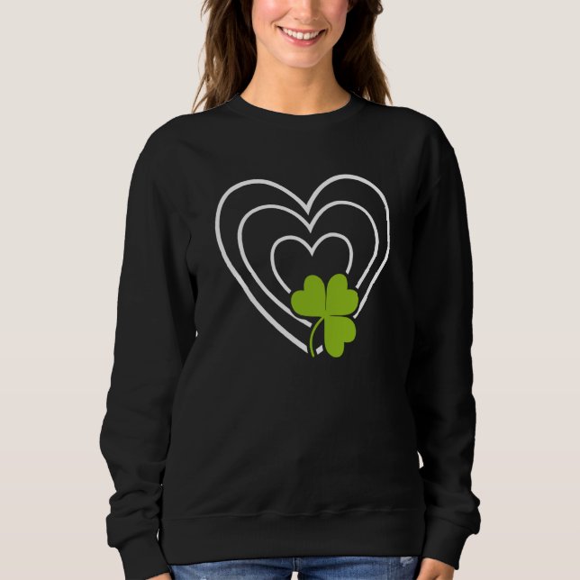 Saint Patrick's Day Green Heart Lucky Charm Paddy' Sweatshirt (Front)