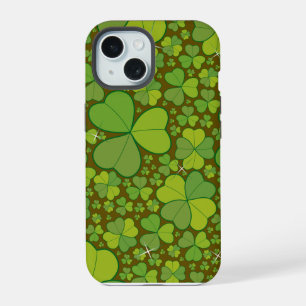 Saint Patrick's Day Green Shamrock Clover Pattern iPhone 15 Case