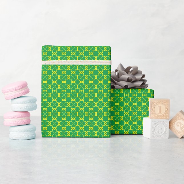 Saint Patrick's Day green shamrock Wrapping Paper (Baby Shower)
