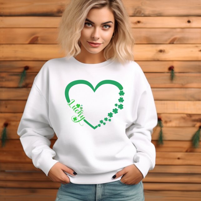 Saint Patrick's Day Heart - Lucky Irish Clovers T-Shirt (Creator Uploaded)