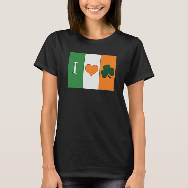 Saint Patrick's Day I Love Ireland Lucky Charm Pad T-Shirt (Front)