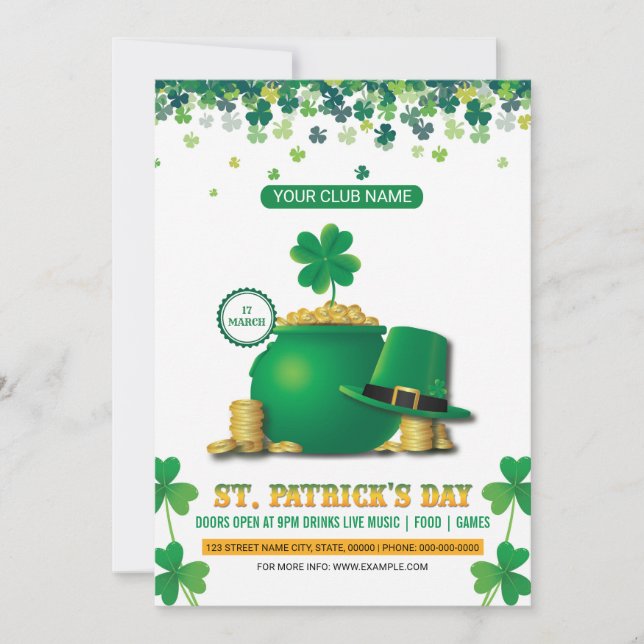 Saint Patricks Day Invitation (Front)