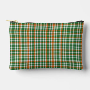Saint Patrick's day Ireland Flag coloured gingham Accessory Pouch
