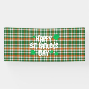  Saint Patrick's day Ireland Flag coloured gingham Banner