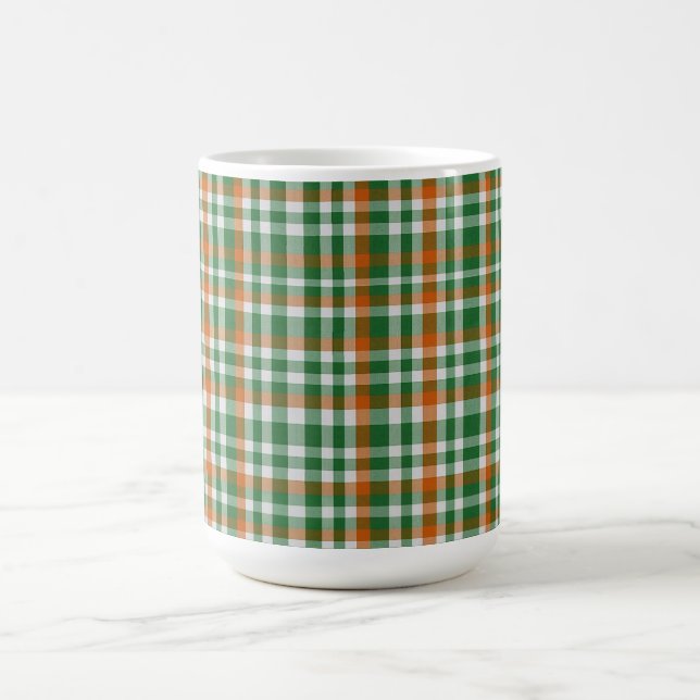  Saint Patrick's day Ireland Flag coloured gingham Coffee Mug (Center)