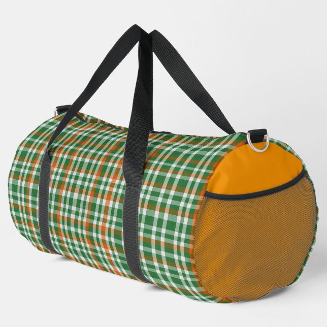  Saint Patrick's day Ireland Flag coloured gingham Duffle Bag (Right Corner)