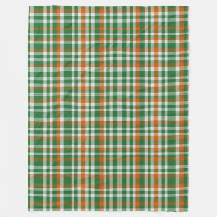 Saint Patrick's day Ireland Flag coloured gingham Fleece Blanket
