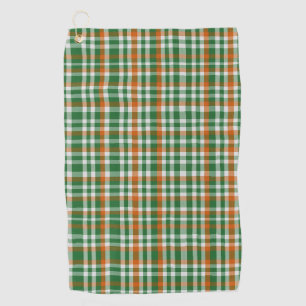  Saint Patrick's day Ireland Flag coloured gingham Golf Towel