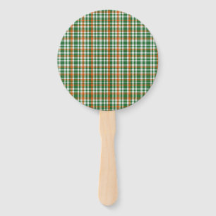 Saint Patrick's day Ireland Flag coloured gingham Hand Fan