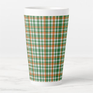  Saint Patrick's day Ireland Flag coloured gingham Latte Mug