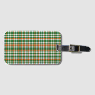 Saint Patrick's day Ireland Flag coloured gingham Luggage Tag