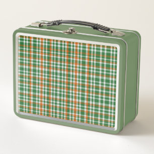 Saint Patrick's day Ireland Flag coloured gingham Metal Lunch Box