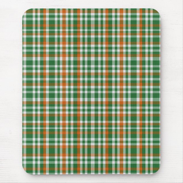  Saint Patrick's day Ireland Flag coloured gingham Mouse Pad (Front)