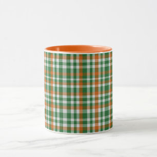 Saint Patrick's day Ireland Flag coloured gingham Mug