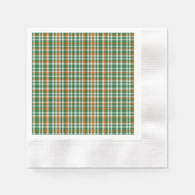  Saint Patrick's day Ireland Flag coloured gingham Napkin (Front)