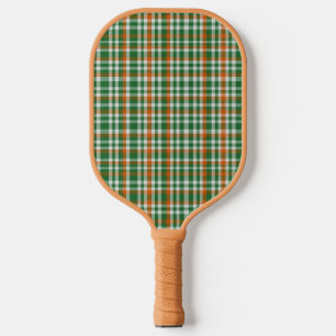 Saint Patrick's day Ireland Flag coloured gingham Pickleball Paddle