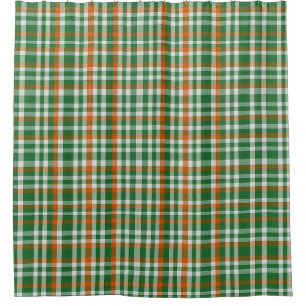 Saint Patrick's day Ireland Flag coloured gingham Shower Curtain