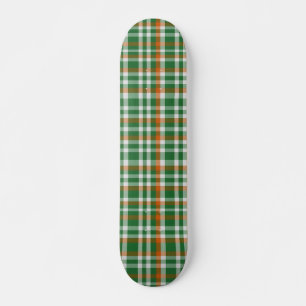 Saint Patrick's day Ireland Flag coloured gingham Skateboard