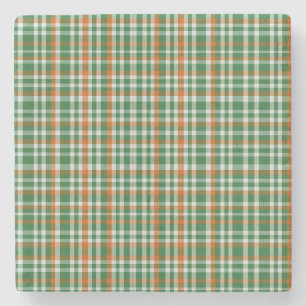 Saint Patrick's day Ireland Flag coloured gingham Stone Coaster