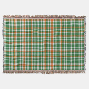 Saint Patrick's day Ireland Flag coloured gingham Throw Blanket