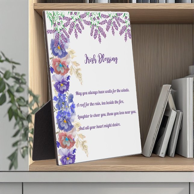 Saint Patrick's Day Irish Blessing Floral Collage  Plaque (Saint Patrick's Day Irish Blessing Floral Collage Plaque)