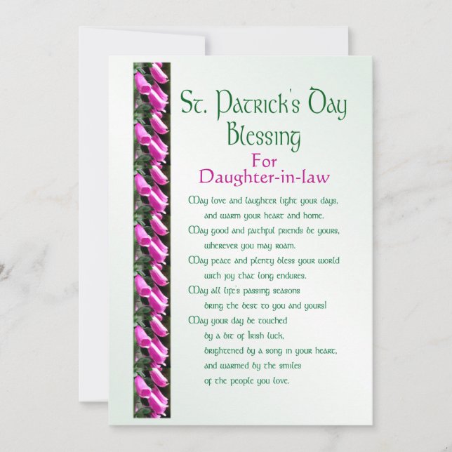 Saint Patricks Day Irish Blessing for Daughter-in- Holiday Card (Front)