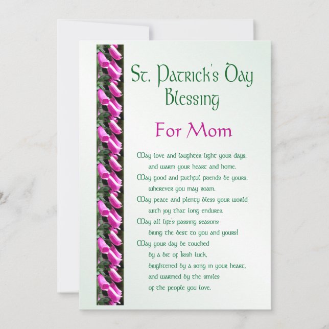Saint Patricks Day Irish Blessing for Mum Holiday (Front)