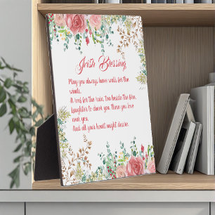 Saint Patrick's Day Irish Blessing Rose Collage Plaque