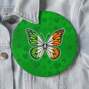 Saint Patrick's Day Irish butterfly 6 Cm Round Badge