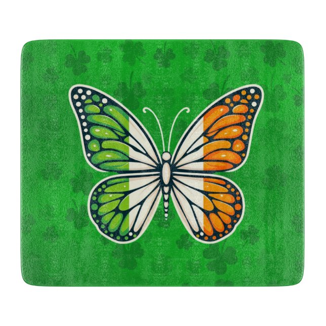 Saint Patrick's Day Irish butterfly Cutting Board (Front)