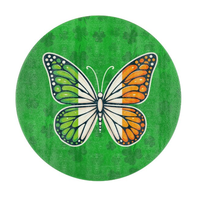 Saint Patrick's Day Irish butterfly Cutting Board (Front)