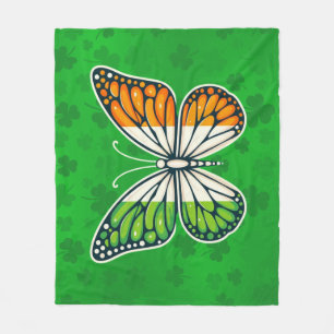 Saint Patrick's Day Irish butterfly Fleece Blanket