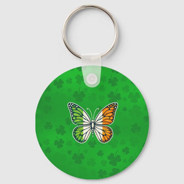 Saint Patrick's Day Irish butterfly Key Ring (Front)