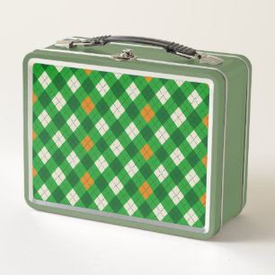  Saint Patrick's Day Irish colored argyle Metal Lunch Box